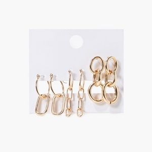 Interlinked drop earring set